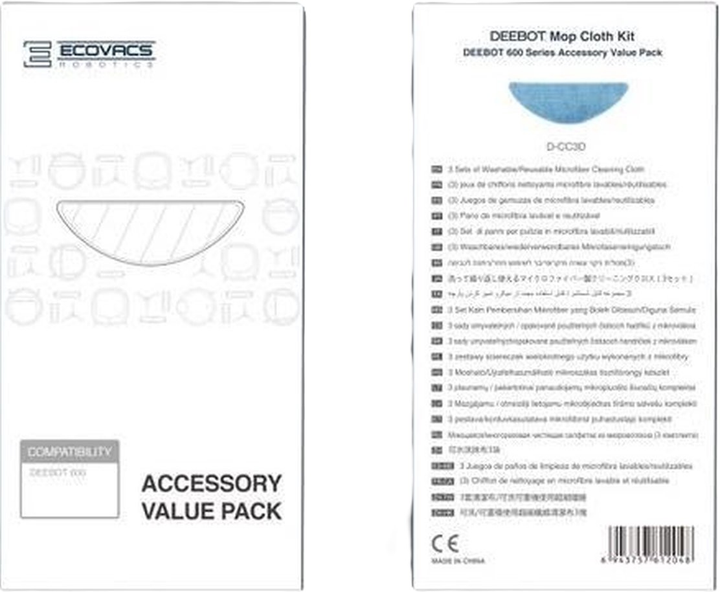 Серветки для прибирання Ecovacs D-CC3D для DEEBOT 600/601/605/710/715 3 шт. (6943757612048) - зображення 3