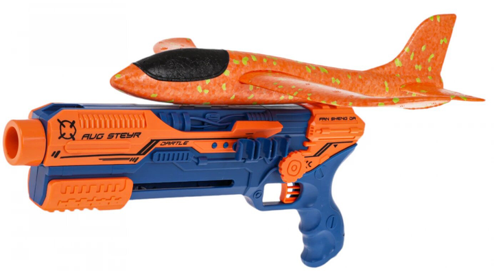 Pistolet Ramiz z wyrzutnią samolotową 5 w 1 Pomarańczowy (5903864949209) - obraz 3