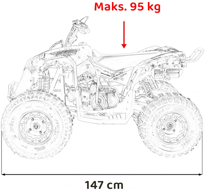 Квадроцикл Quad Ramiz бензиновий Renegade Hiperflex125CC Жовтий (5903864941616) - зображення 13