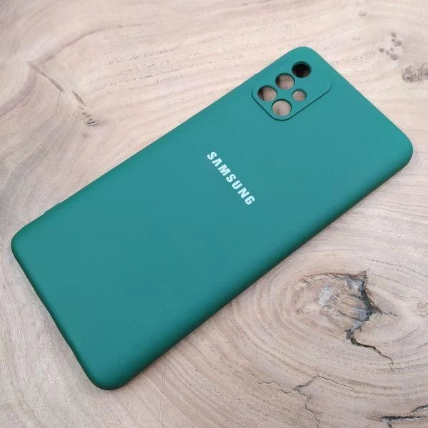Чехол Silicone case для Samsung A71 4G Blue Green - изображение 3