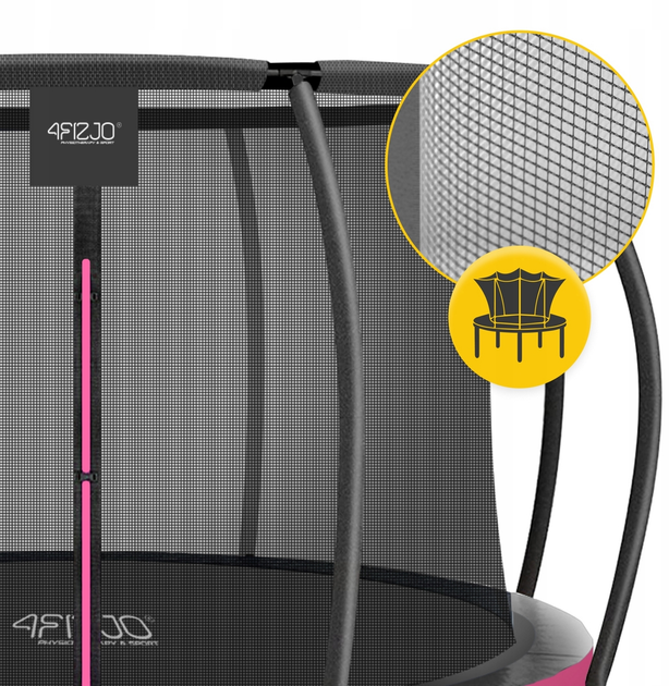 Батут із внутрішньою сіткою 4FIZJO PRO 10FT 312 см Black/Pink (P-5907739314604) - зображення 3