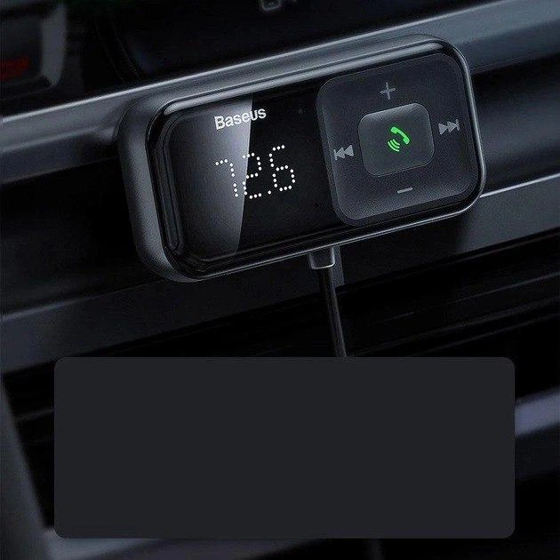 AUX/FM-трансмітер Baseus S-16 MP3 VAW авто адаптер ресивер магнітоли 2USB 3.1A (CCTM-E01) Black - зображення 10