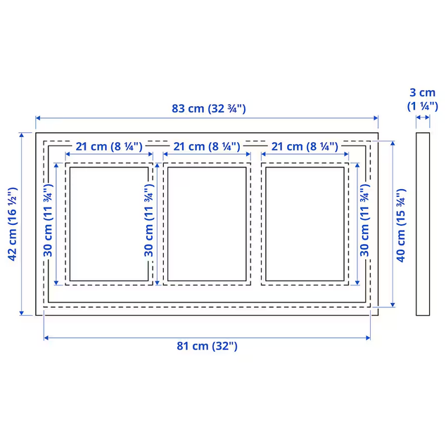 Рамка на 3 фото, 81х40 см RODALM IKEA 105.537.31 белый - Фото 6 Рамка на 3 фото, 81х40 см RODALM IKEA 105.537.31 белый - изображение 6