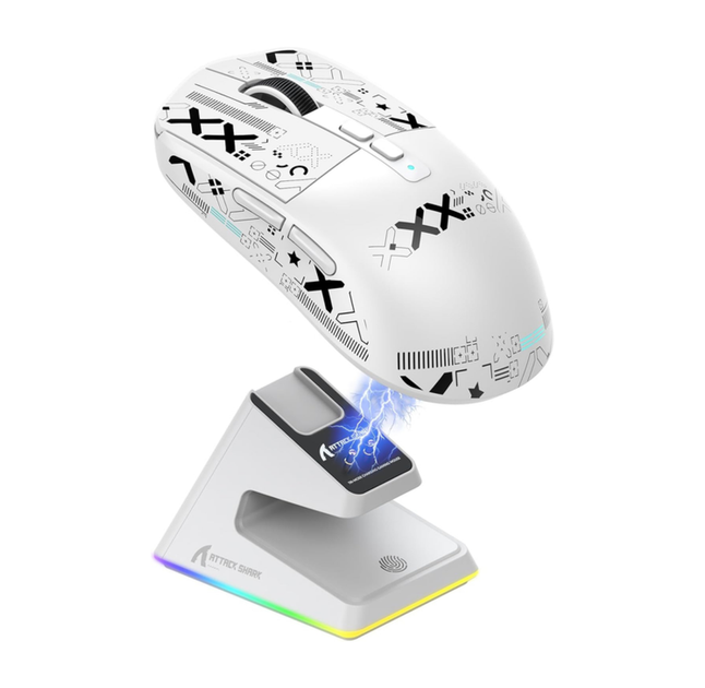 Игровая беспроводная мышь Attack Shark X6 (49g) (RGB) Белая - изображение 2