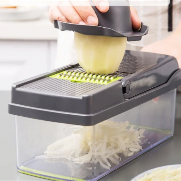 Овочерізка подрібнювач 14 в 1 з контейнером Мультислайсер Kitchen Ideas Veggie Slicer ситечко для яєць - зображення 6