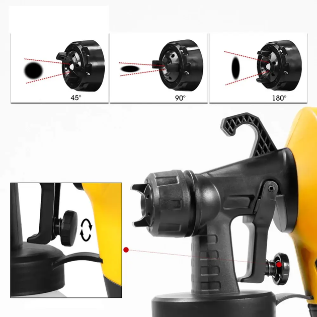 Фарборозпилювач 800 мл / Розпилювач для фарби / Краскопульт Electric Paint Sprayer E8 (L) - изображение 5