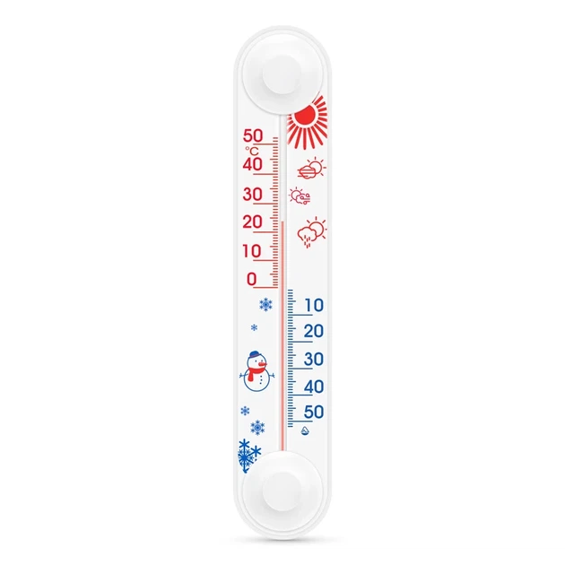 Оконный термометр (от -50 °C до +50 °C) 20,5 см белый Новый дизайн (СП 300166) - Фото 1 Оконный термометр (от -50 °C до +50 °C) 20,5 см белый Новый дизайн (СП 300166) - изображение 1