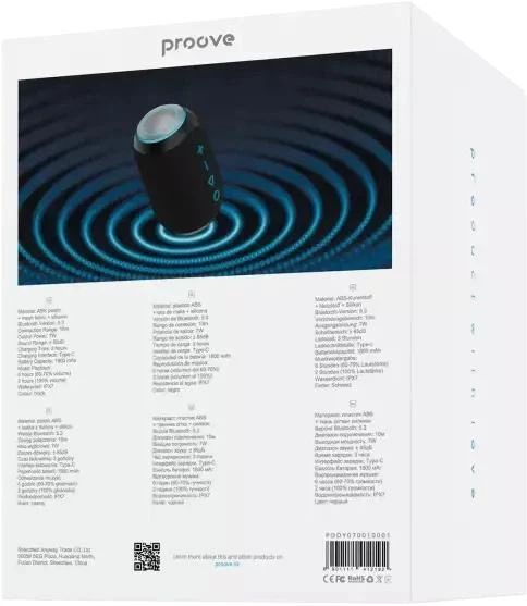Портативная беспроводная Bluetooth колонка Proove Dynamic IPX7 Black |BT5.3, Type-C/AUX/TF, 7W, TWS, 6h, 1800mah| Black - изображение 6