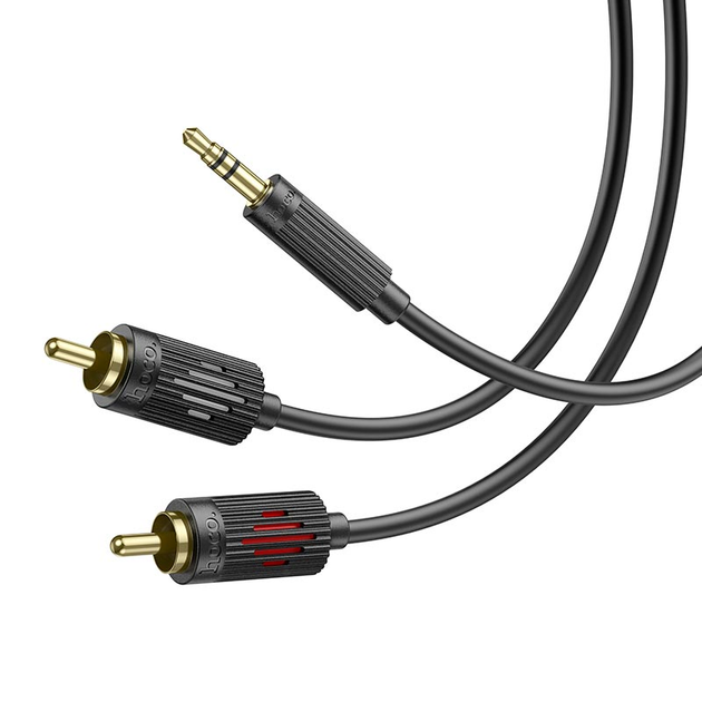 Аудиокабель HOCO UPA28 3.5 double lotus RCA audio cable Black (6942007607759) - изображение 4
