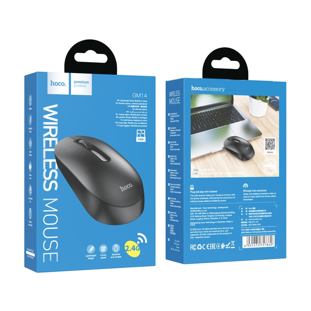 Мышка HOCO GM14 Platinum 2.4G business wireless mouse Black (6931474757869) - изображение 3