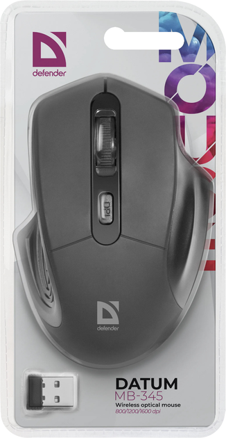 Mysz Defender Datum MB-345 Wireless Black (52345) - obraz 6