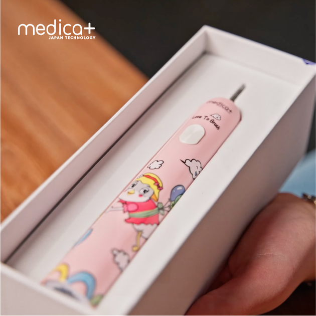 Звукова зубна щітка MEDICA+ KidsBrush 7.0 PINK (Японія) + Насадки (4 шт) - зображення 8