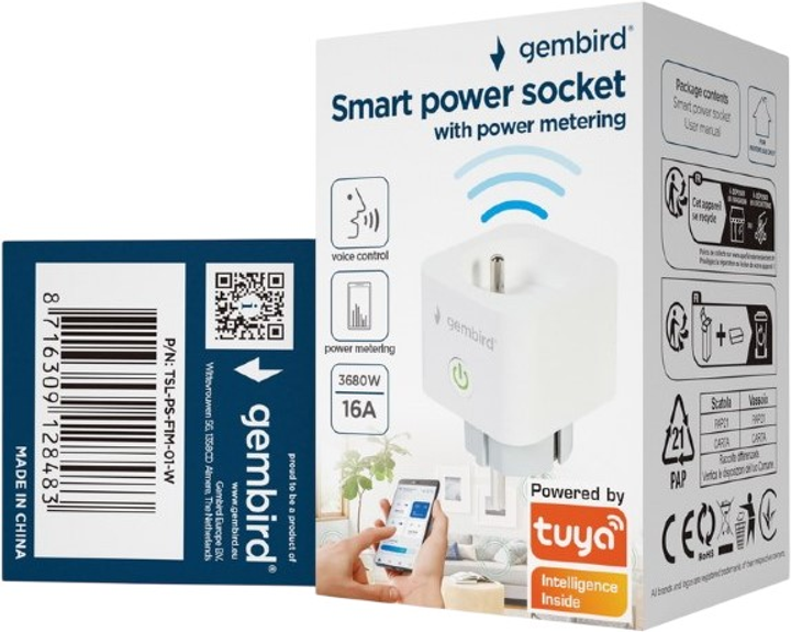 Розумна Wi-Fi розетка Gembird Smart Power Socket with Power Metering French socket (TSL-PS-F1M-01-W) - зображення 5