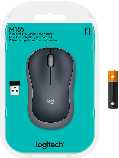 Mysz Logitech M185 Wireless szara (910-002238/910-002235) - obraz 6