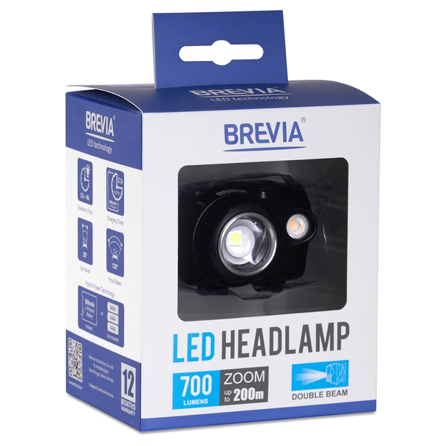 Ліхтар налобний Brevia 700Lm, Focus Control, 800mAh/3xAAA, IP64 (білий/теплий білий) 14700FBX1 - Фото 10 Ліхтар налобний Brevia 700Lm, Focus Control, 800mAh/3xAAA, IP64 (білий/теплий білий) 14700FBX1 - зображення 10
