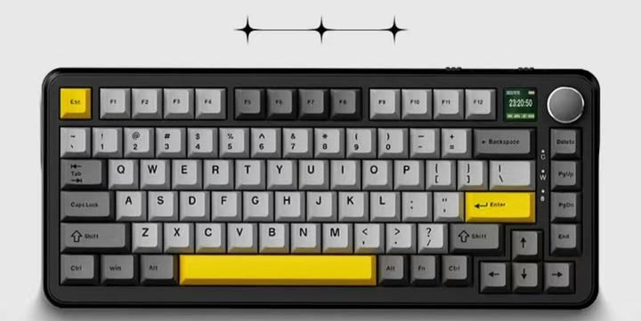 Клавіатура механічна бездротова Ajazz Ak820 PRO + наліпки укр. розкладки, Gift swich, RGB-підсвітка та підтримка HOT-SWAP, чорна - зображення 9