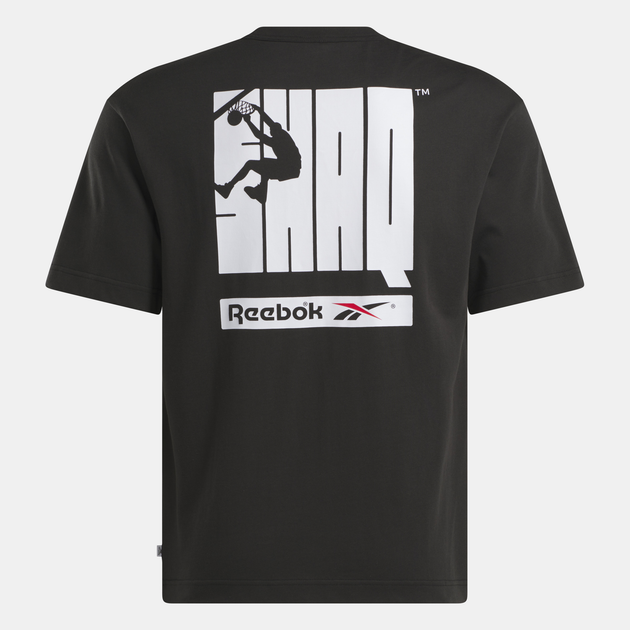 Футболка бавовняна довга чоловіча Reebok Gs Hs Shaq Logo Tee 100218843 M Чорна (1200161542442) - зображення 5