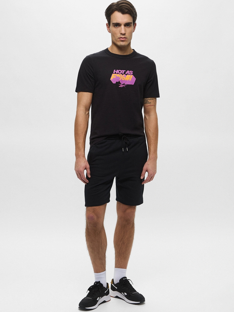 Футболка бавовняна довга чоловіча Reebok Gs Hype Text Tee 100218834 XL Чорна (1200161542046) - зображення 3