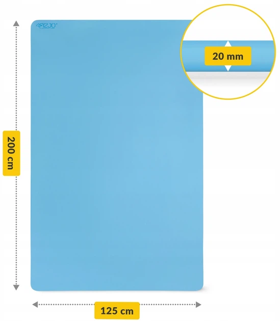 Коврик (мат) спортивный 4FIZJO TPE Gigant 200 x 125 x 2 см для йоги и фитнеса Sky Blue (P-5907739318985) - изображение 3