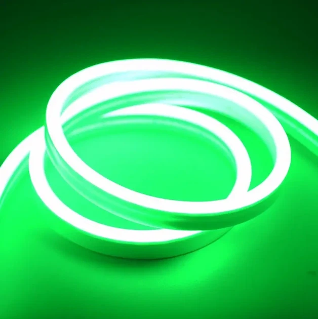 Гнучка силіконова неонова стрічка LED NEON 0764 5M Green 12V-220V Зелена - зображення 2