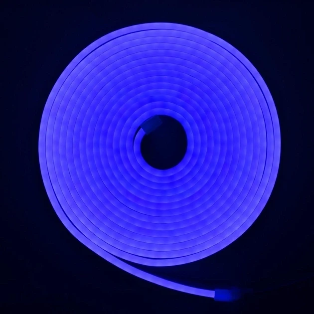 Гнучка силіконова неонова стрічка LED NEON 0740 5M Blue 12V-220V Синя - зображення 6
