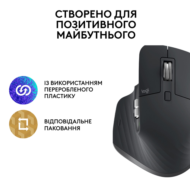 Мышь Logitech MX Master 3S Performance Wireless Mouse Bluetooth Graphite (910-006559) - изображение 6