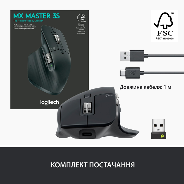 Мышь Logitech MX Master 3S Performance Wireless Mouse Bluetooth Graphite (910-006559) - изображение 10