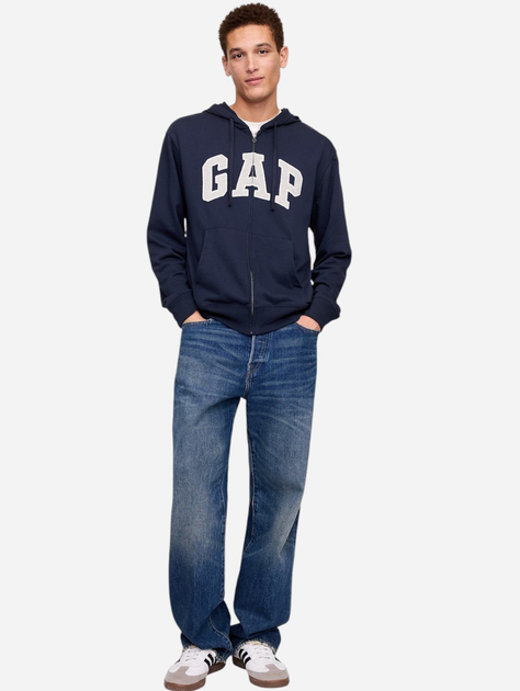 Толстовка на блискавці чоловіча GAP 868454-07 S Темно-синя (1200138438853) - зображення 3