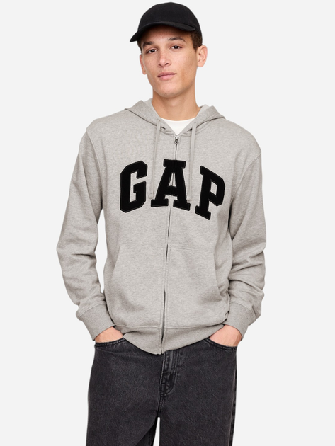 Толстовка на блискавці чоловіча GAP 868454-09 XL Сіра (1200138440399) - зображення 1