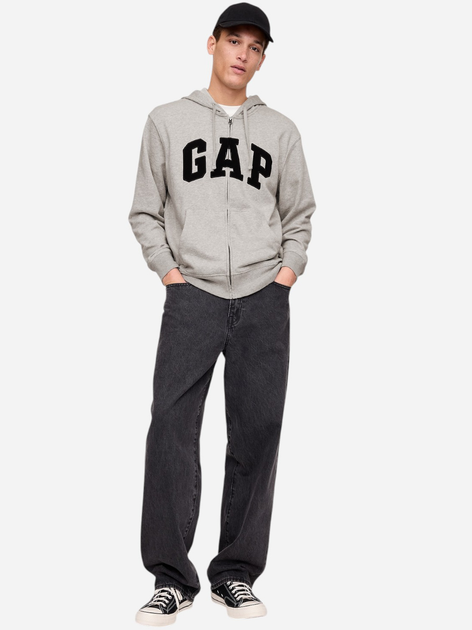 Bluza męska rozpinana streetwear z kapturem GAP 868454-09 L Szara - obraz 3