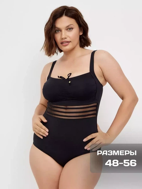 Злитий купальник для повних Fuba 2800579 чорний; стегна 126-130 см; груди 4D-5E-6F; 58 (6XL) р-р - зображення 10