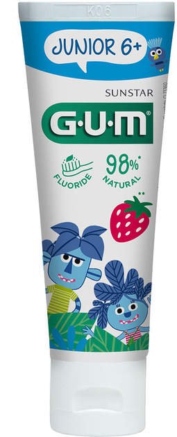 Набор GUM Junior Ополаскиватель для полости рта 300 мл + Зубная щетка Голубая + Зубная паста-гель 50 мл (3022_7630019902892/7630019902564/0070942304160) - изображение 5