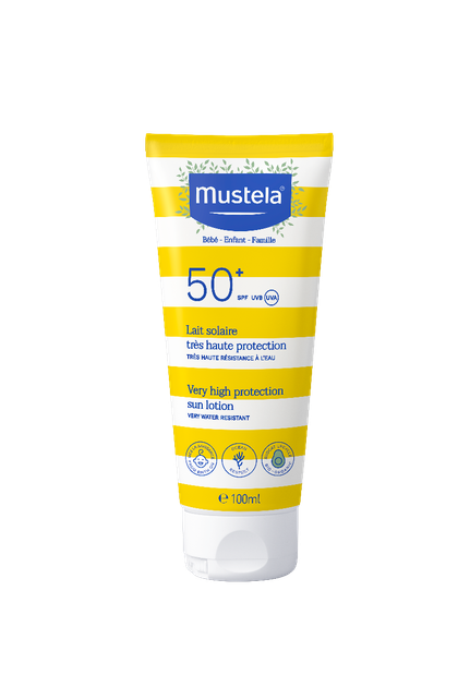Набір Mustela: дитяче сонцезахисне молочко Mustela SPF50+ 100мл з народження + рушник 100% котон 80*140 см - Фото 2 Набір Mustela: дитяче сонцезахисне молочко Mustela SPF50+ 100мл з народження + рушник 100% котон 80*140 см - зображення 2