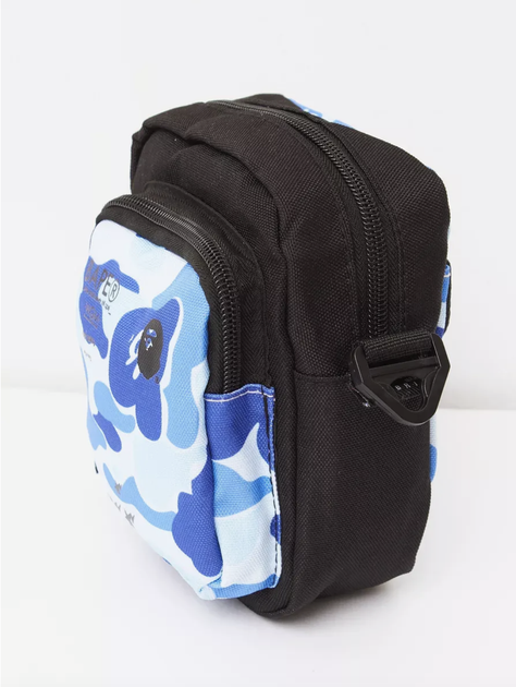 Сумка через плечо Bape синего цвета с двумя ремешками. - изображение 4