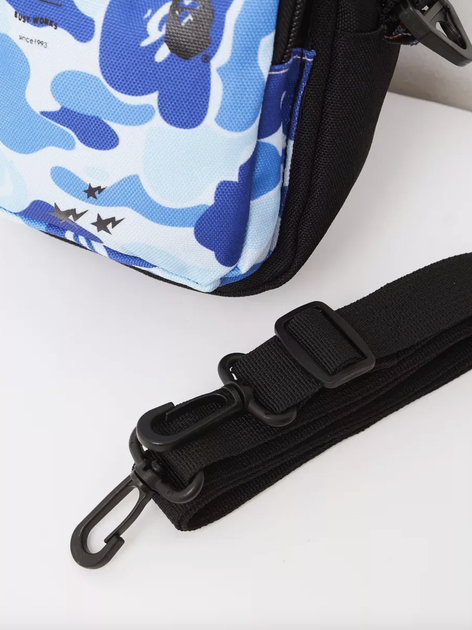 Сумка через плечо Bape синего цвета с двумя ремешками. - изображение 8