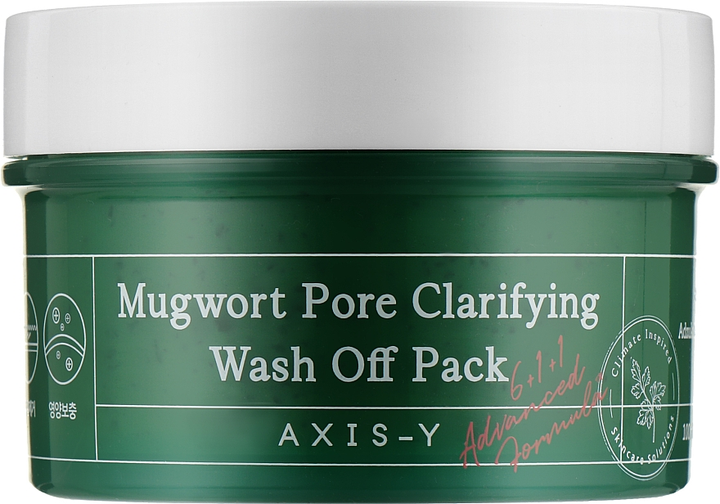 Maseczka do twarzy z glinką Axis-Y Mugwort Pore Clarifying Wash Off Pack dla skóry problematycznej 100 ml (8809634610102) - obraz 1