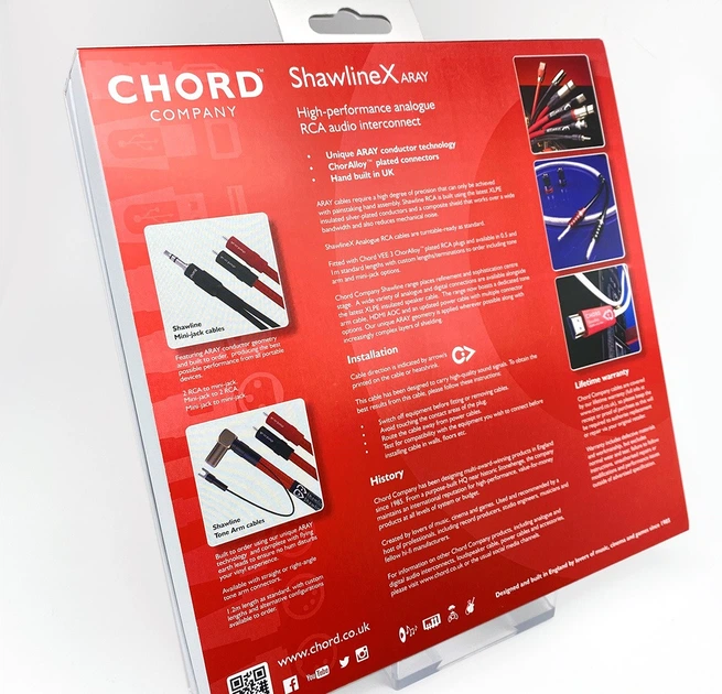 Аудіокабель Chord ShawlineX 2RCA to 2RCA 1m - Фото 3 Аудіокабель Chord ShawlineX 2RCA to 2RCA 1m - изображение 3