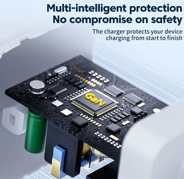 Сетевое зарядное устройство Toocki 67W GAN (2xType-C + USB-A) - Фото 4 Сетевое зарядное устройство Toocki 67W GAN (2xType-C + USB-A) - изображение 4