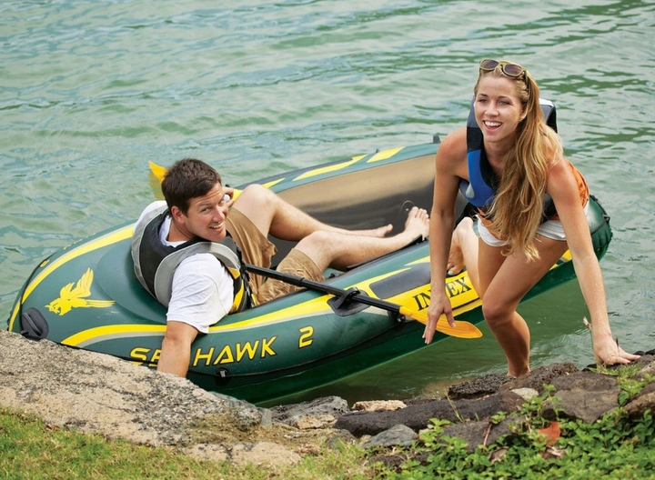 Надувний човен Intex Seahawk 2 68347NP 236 x 41 x 114 см Зелений (6941057463476) - зображення 8