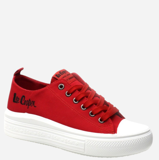 Trampki damskie materiałowe do kostki Lee Cooper LCW-24-44-2463L 36 23.5 cm Czerwone - obraz 3