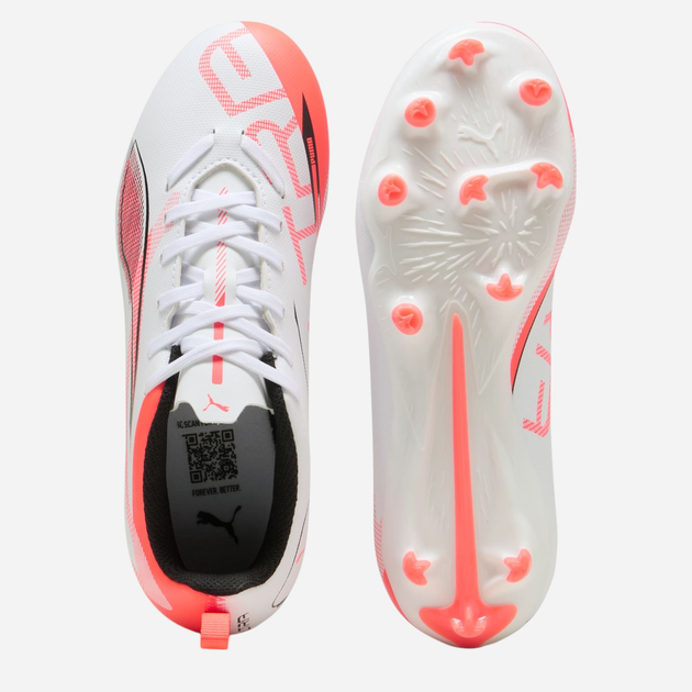 Підліткові футбольні бутси для хлопчика Puma Ultra 5 Play FG/AG Jr 10817001 38 (5UK) Білі (4067983050848) - зображення 4