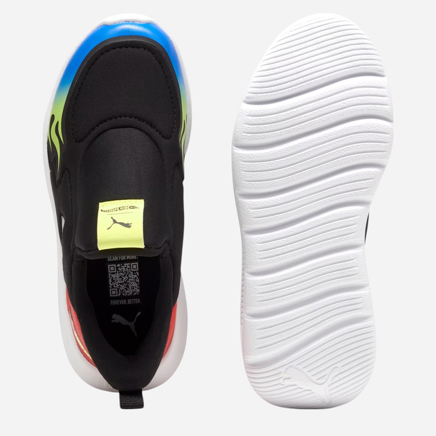 Sneakersy chłopięce z białą podeszwą Puma Fun Racer 2 Sliptech 40140901 34.5 (2UK) Czarne - obraz 4