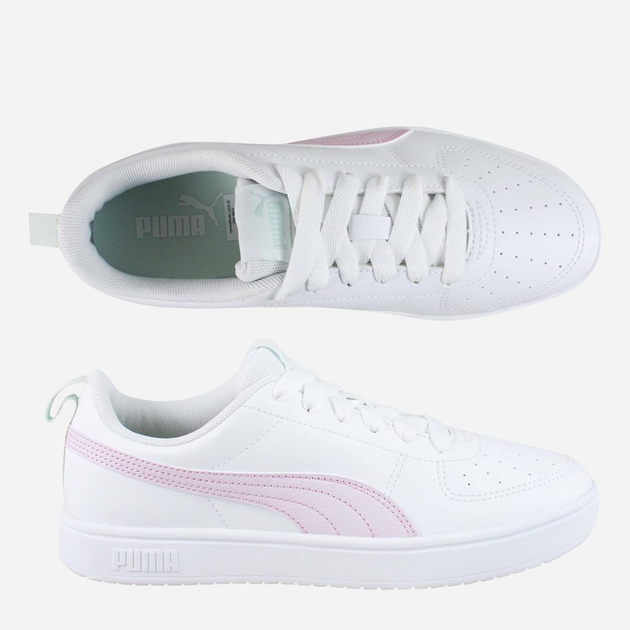 Sneakersy młodzieżowe dziewczęce Puma Rickie Jr 38431138 37.5 (4.5UK) Białe z różowym - obraz 5