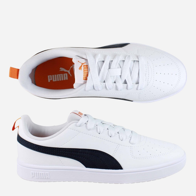 Підліткові кеди для хлопчика Puma Rickie Jr 38431140 37 (4UK) Білі з чорним і помаранчевим (4067983800269) - зображення 6