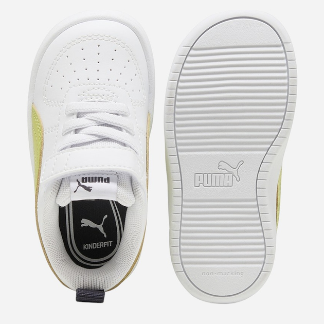 Дитячі кеди для хлопчика Puma Rickie AC+ Inf 38431436 23 (6UK) Білі з салатовим (4067983804014) - зображення 4