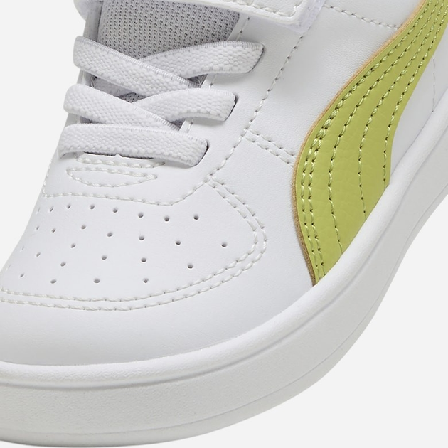 Sneakersy chłopięce na rzepy Puma Rickie AC+ Inf 38431436 24 (7UK) Białe z jasnozielonym - obraz 5