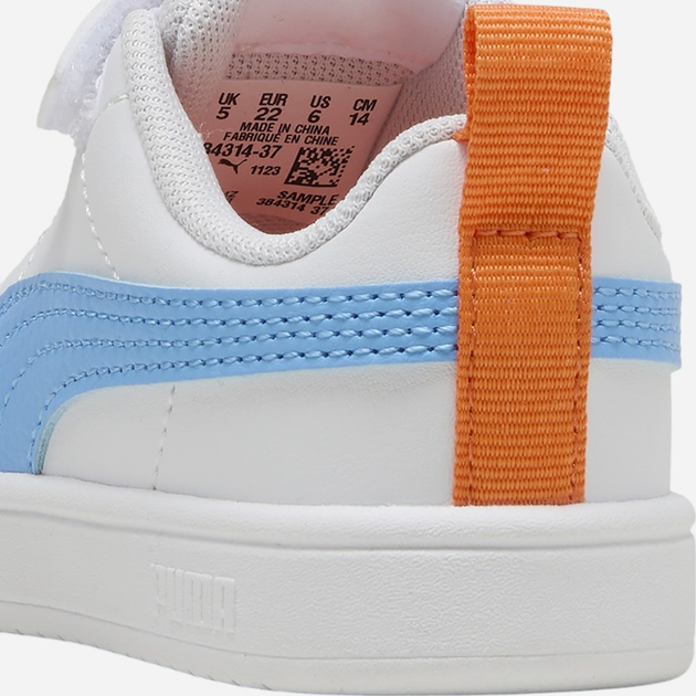 Дитячі кеди для хлопчика Puma Rickie AC+ Inf 38431437 21 (4.5UK) Білі з блакитним (4067983866944) - зображення 5