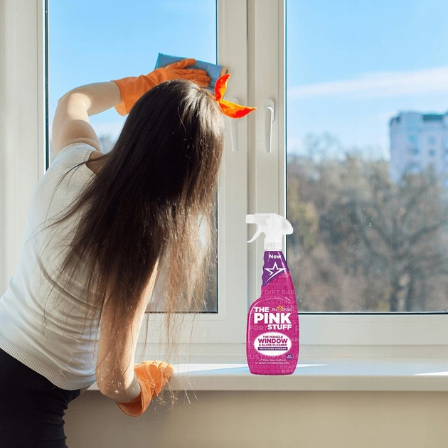 Очиститель-спрей с уксусом для стекла и зеркал The Pink Stuff