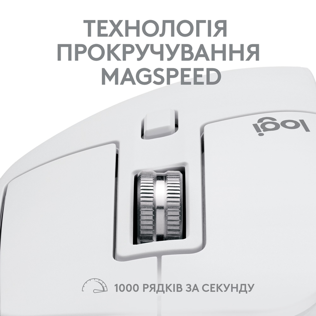 Мышь Logitech MX Master 3S For Mac Performance Wireless Mouse Pale Grey (910-006572) - Фото 6 Мышь Logitech MX Master 3S For Mac Performance Wireless Mouse Pale Grey (910-006572) - изображение 6