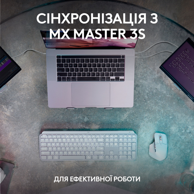 Клавиатура беспроводная Logitech MX Keys S Pale Grey UA (920-011588) - изображение 8